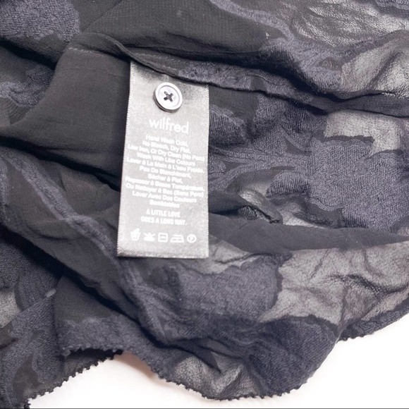 Wilfred Black Sheer Floral Appliqué Lace Babydoll Dress Size XS - Picture 7 of 9